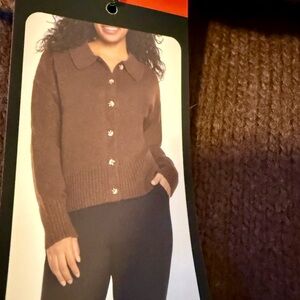 NWT Banana Republic Brown Button-Up Women's Sweater medium